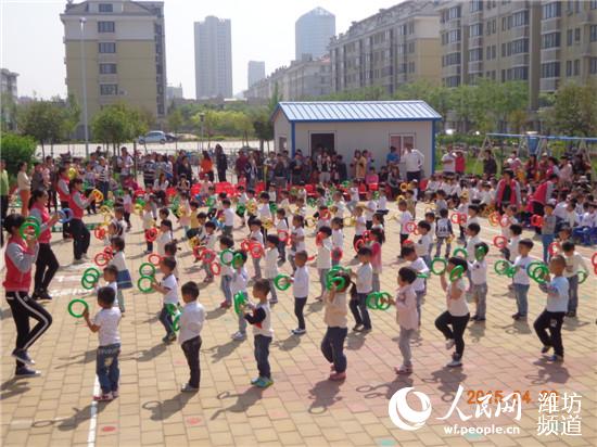昌邑奎聚街道辛置幼儿园举行早操比赛活动--潍